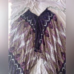 Purple Patterned Jumpsuit